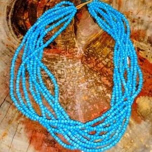 Vibrant  Turquoise  Beaded Necklace